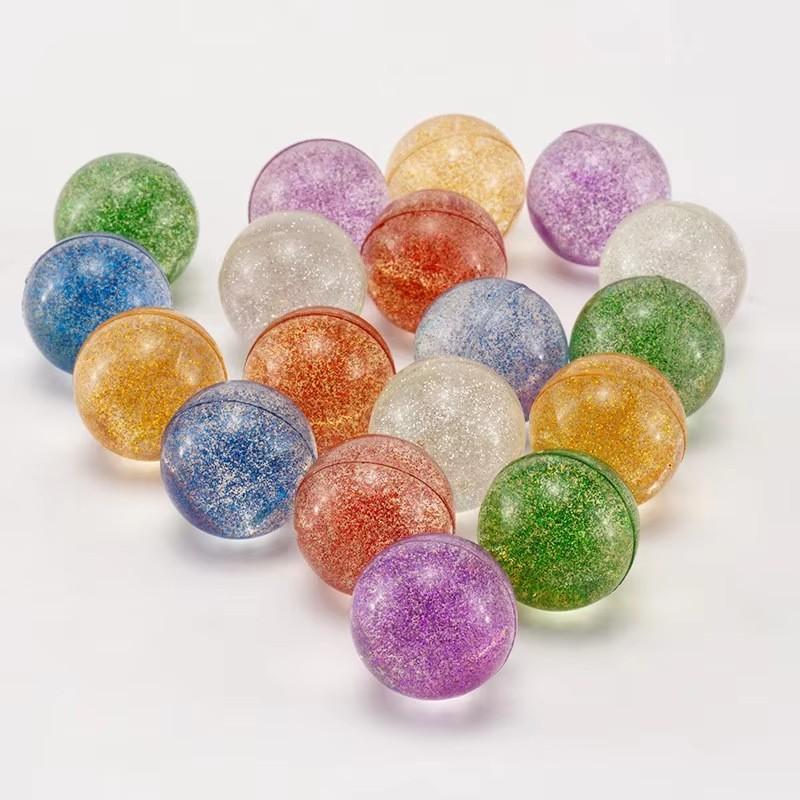 12 Stück 30 mm Glitzer-Hüpfbälle, Spielzeug für Kinder, Jungen und Mädchen