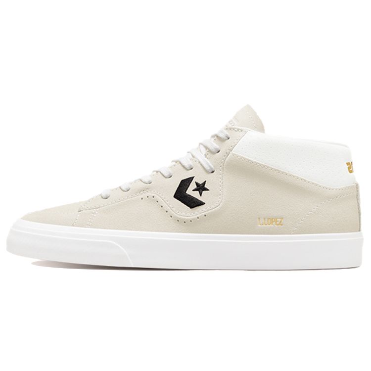Converse Louie Lopez Pro Casual Slip Resistant Durable Mid Top Skate Shoes Unisex Skate Shoes Off-White 171332C