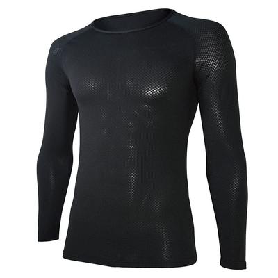 Otafuku Gloves All Season Inner Long Sleeve Round Neck 3D First Layer [Sweat Absorbent Quick Drying Deodorizing Mesh Compression Men's] JW-522 Black M