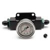 Black Billet Aluminum Inline 6 AN AN6 Fuel Filter 1/8 NPT Pressure Gauge Port