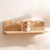 Threaded Construction Wall Mounted Shelves Wooden Material Arched Wall Shelves  Wall Decoration