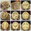 Anneaux Signets Sucrés Plaqués Or de Luxe avec Blason Gravé pour Hommes Femmes Hip Hop Fête de Danse Style Couronne Bijoux Cadeau