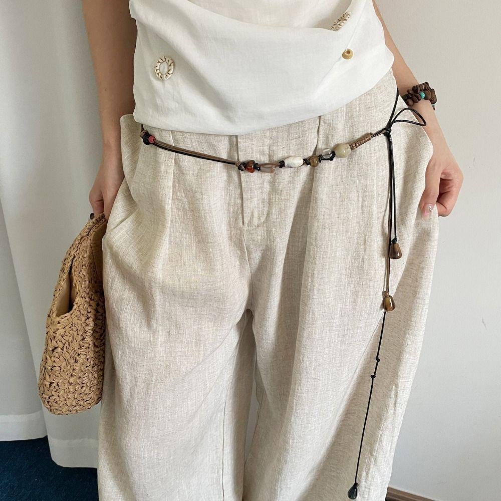 Starfish Pendant Belt Rope Clash Braided Decorative Belt New Waist Chain  Men Women