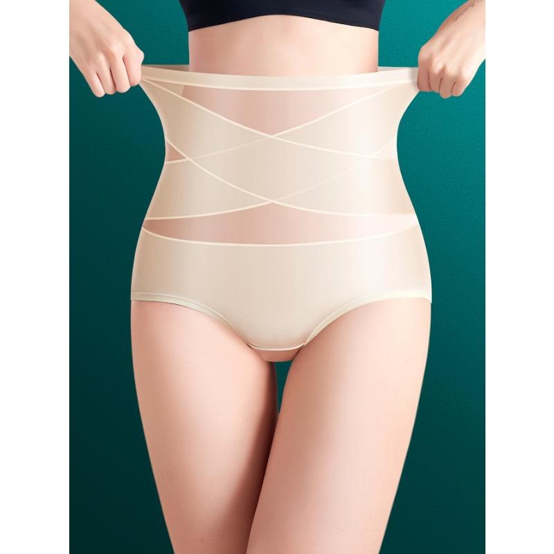Women High Waist Seamless Tummy Control Breathable Thin Body Shaping Shapewear Pants