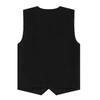 Unisex Adult Waistcoat Solid Color V Neck Sleeveless Irregular Hem Volunteer Bartender Work Vest