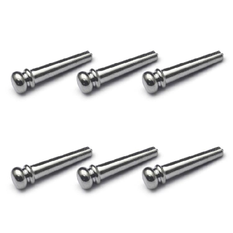 Metal Acoustic Guitar Bridge Pins Pegs, Guitar Bridge Pins Replacement Guitar End Pin Set for Folk Guitar, Pack of 6Pcs