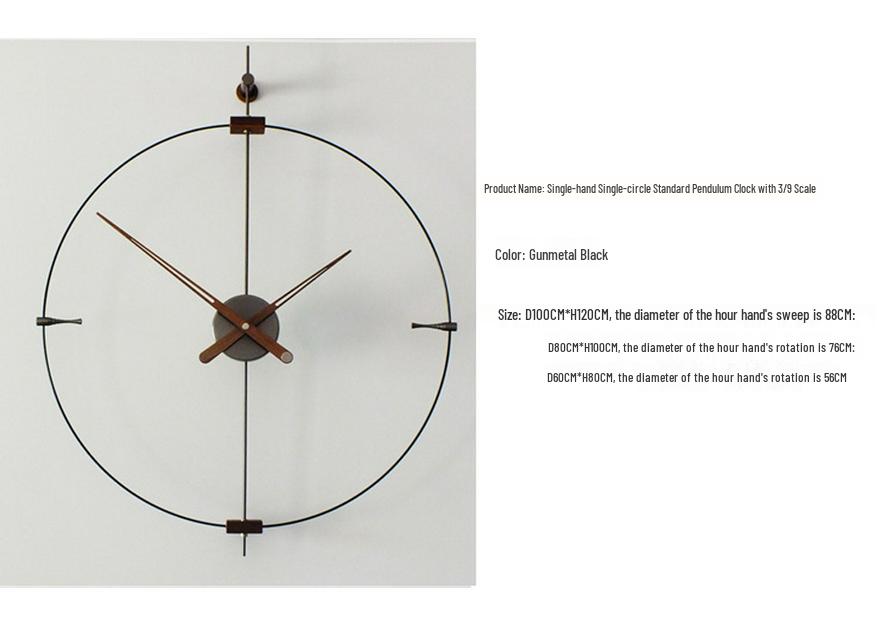 Modern Minimalist Nordic Wall Clock - Silent, Fashionable Design with Unique 3/9 Scale