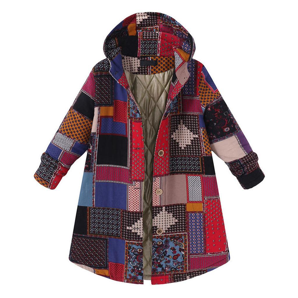 Dámské Vintage dámské fleecové tlusté kabáty s dlouhým rukávem a dlouhým rukávem