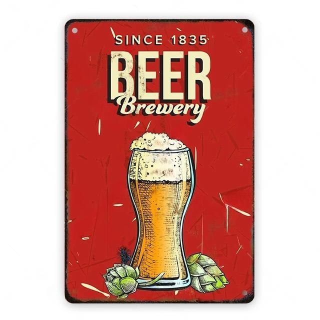 Cold Beer Posters Vintage Metal Tin Signs Drink Retro Bar Club Pub Restaurant Wall Art Decoration Plate