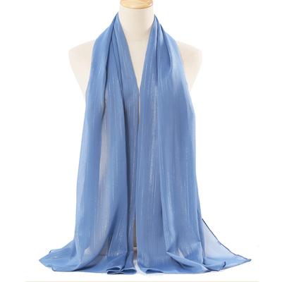 Nieuwe Chiffon Zilveren Zijden Sjaal Hui Etnische Sjaal Midden-Oosten Afrikaanse Hoofddoek Maleisische Sjaal