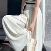 Women's High Waisted Wide Leg Pants Solid White Pleated Suit Trousers Casual Office Wear Loose Palazzo Pants