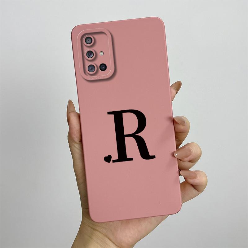 For Samsung Galaxy A51 A71 Case A515F A715F Initial Letters Liquid Silicone Phone Case For Samsung A51 A 31 71 Soft Cover Bumper