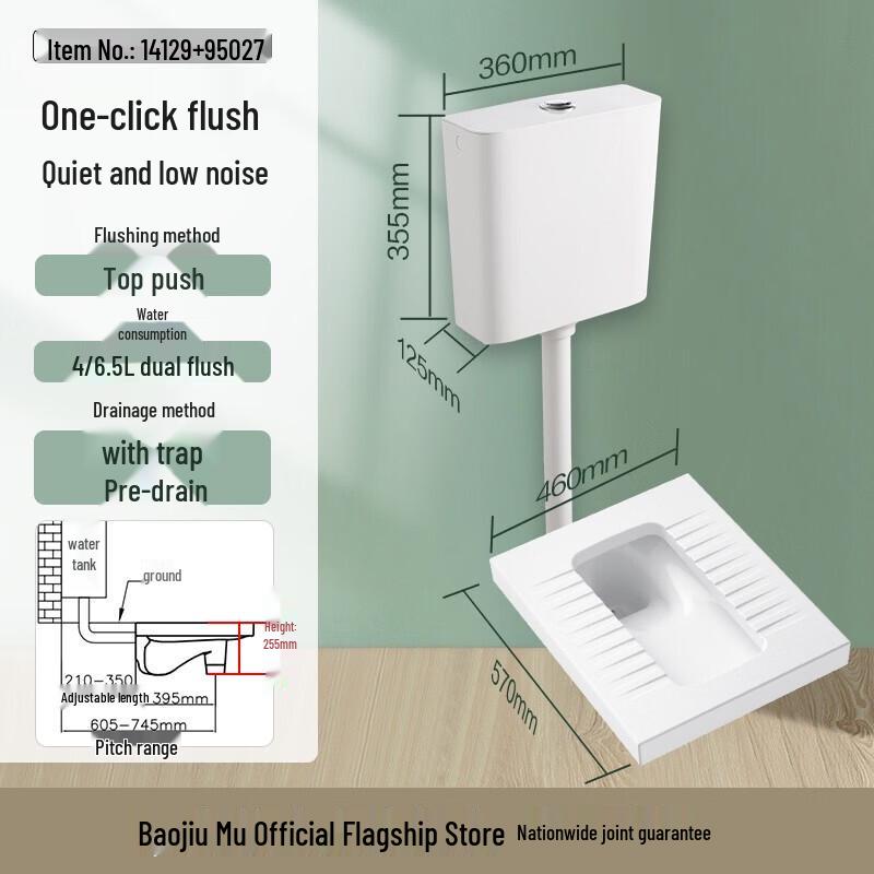 Jomoo Dual Flush Squat Toilet Set