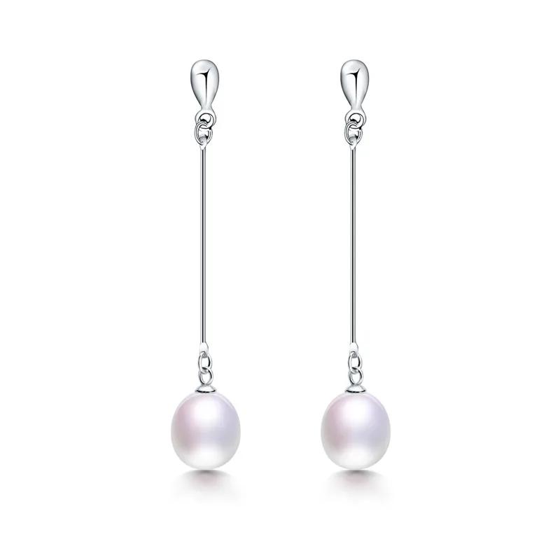 Long Drop Earrings Natural Freshwater Pearl Drop Earrings Elegant Fashion Jewelry for Womem