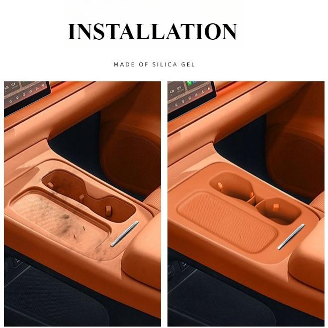 For Leapmotor C10 C16 Car Wireless Charging Water Cup Pad Silicone Central Control Anti-slip Anti-bump Armrest Box Pad Storage
