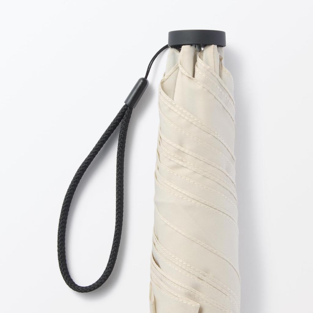 MUJI Lightweight Folding Umbrella for Sun and Unisex 50cm Rain, Adult, DEA03A5S, Ivory,