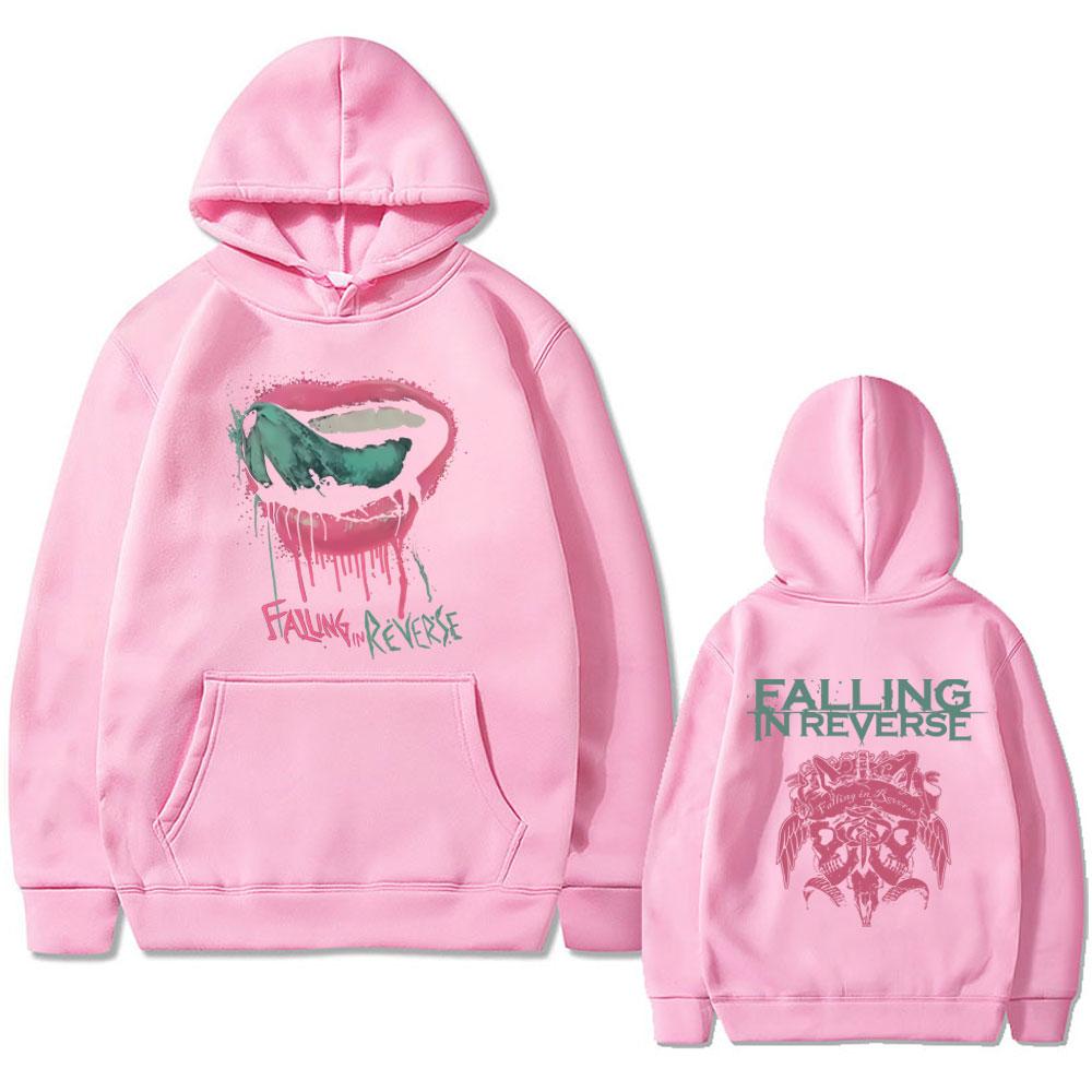 Rock Band Falling In Reverse Double Sided Print Hoodie Men Women Vintage Gothic Punk Hooded Sweatshirt Male Oversized Streetwear