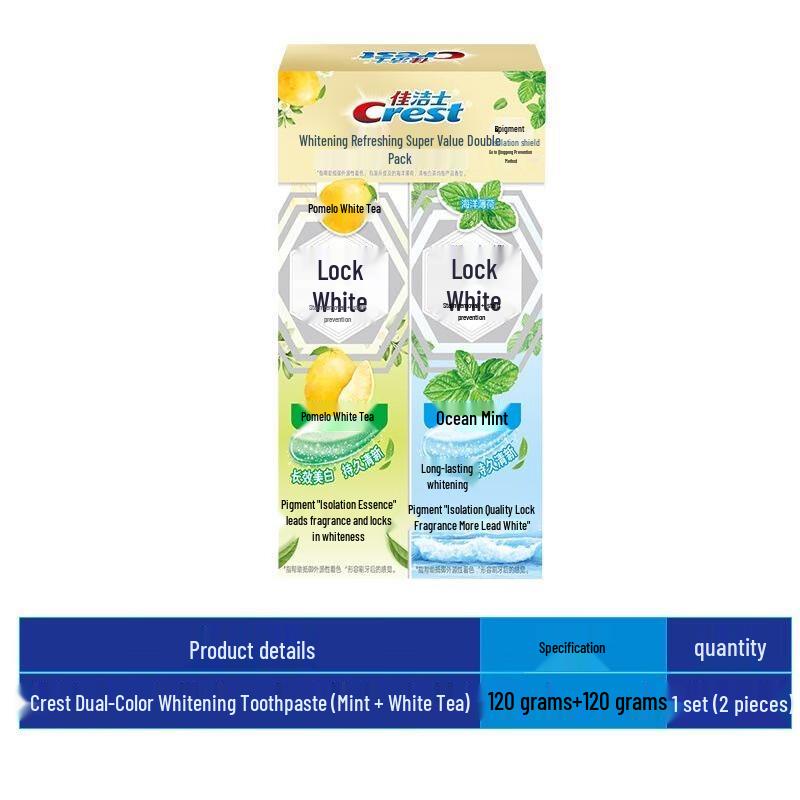 Crest Lock White Two-Color Toothpaste