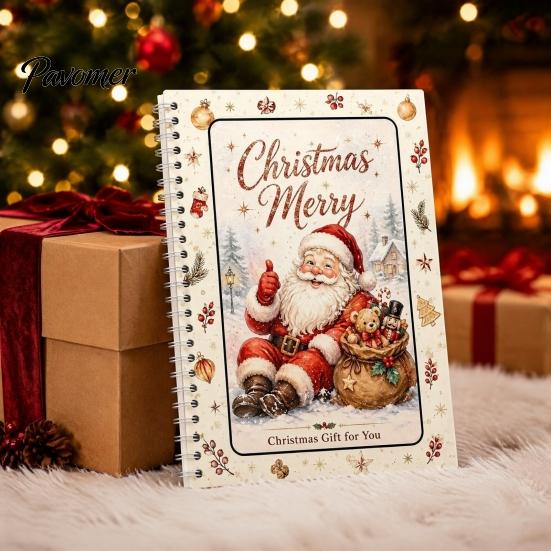 Christmas Money Holder for Cash DIY Spiral Bound Gift Card Book, 5x7 Holiday Booklet, Display Book 10 Pages Merry Cards, Gifts Family, Friends,