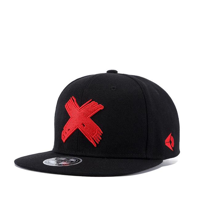 Kvaliteetsed meeste ja naiste snapback-nokkmütsid X tikandiga, lame nokk, pesapallimüts, noorte hip-hop mütsid