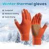 Winter Touchscreen Gloves Men Women Warm Knitted Gloves with Anti-Slip Palm Thickened Thermal Gloves for Outdoor Cycling Daily Outings