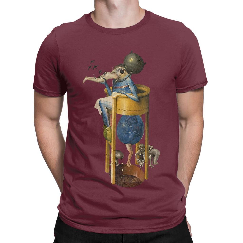 Men's Hieronymus-Bosch The Garden of Earthly Delights Devil T Shirts 100% Cotton Clothes Hipster Short Sleeve Tee Shirt T-Shirt