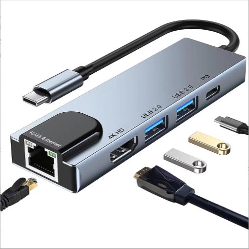 USB C HUB 8in1 Multiport Adapter with 4K HDMI USB3 0 USB2 0 SD TF Card Reader UltraSLIM for MacBook Pro Air iPad Pro and More