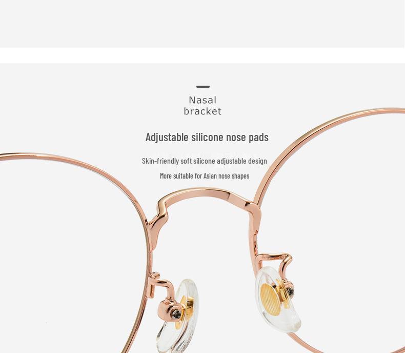 Ultralight Pure Titanium Rim Eyeglasses for Women - Xiaohongshu Style, Anti-Blue Light, Retro, Myopia Compatible (Model 1640)