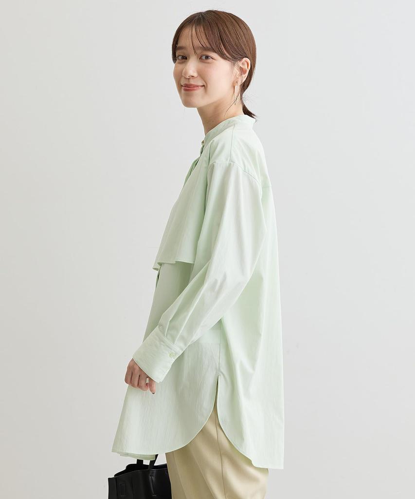 Verdeckte Knopfleiste Passe Tunika für lindgrün [Green Parks] Lässig, pflegeleicht Damen,