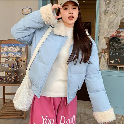 Lamb Wool Lapel Cotton Clothes Women's Winter Clothes New Retro Short Cotton Clothes Bread Clothes Student Coats Trendy