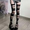Y2K Hollow Out Stockings Women Punk Sexy Tights Leggings Jk Lolita Over The Knee Hosiery Female Broken Hole Fishnets Long Sock