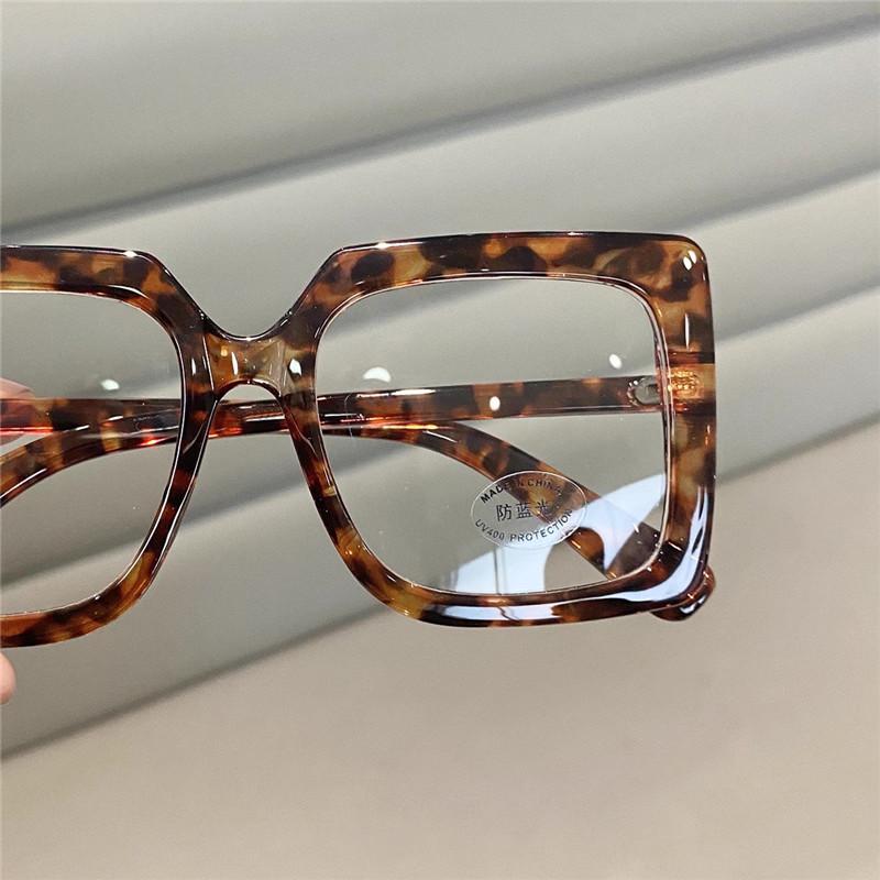 1/2/4PCS Anti Blue Light Blocking Glasses Oversized Square Frame Computer Eyeglasses Clear Lens Optical Glasses for Women/Men
