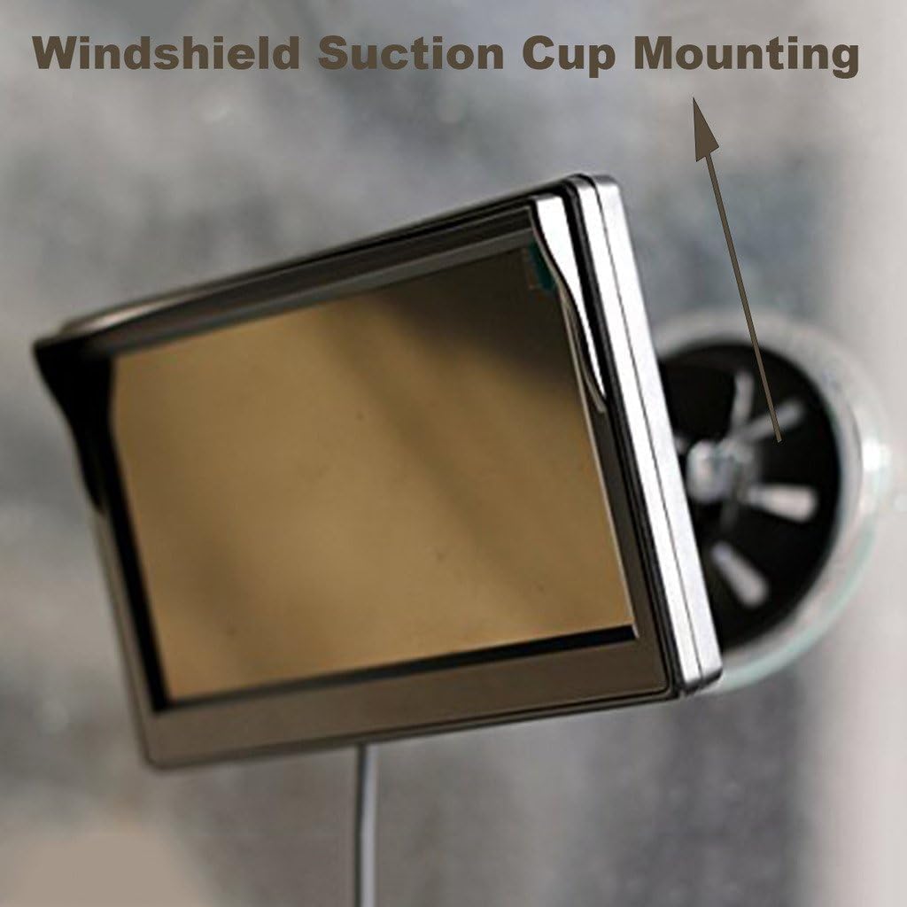 Wireless Backup Camera and Monitor Set with Night Vision Windshield Dash Mountable for and Buses LED, & Cars, Trucks,