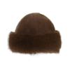 Faux Fur Winter Bucket Hat Solid Color Soft Texture Thickened Warm Plush Hat Gentle