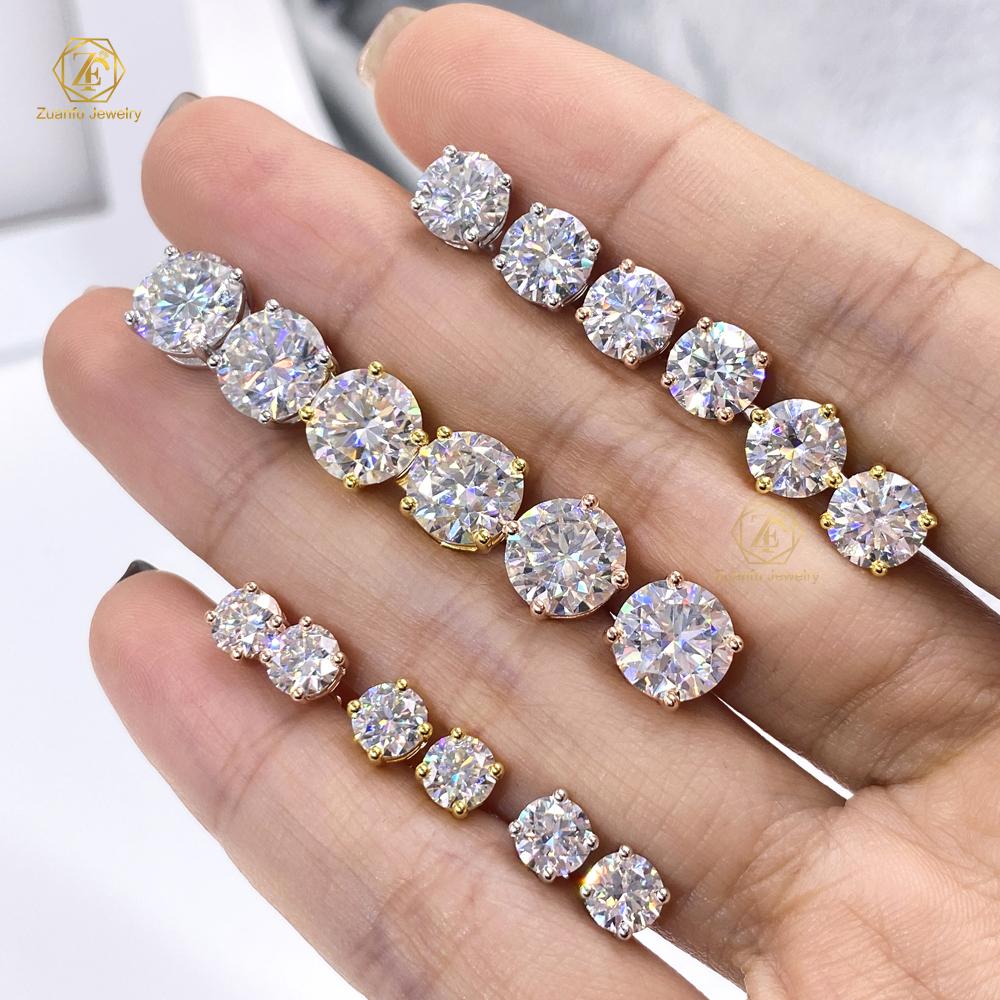 Price 1 Carat VVS Diamond Moissanite Earrings D Color 925 Sterling Silver Studs for Men and Women