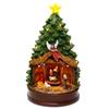 Animated Lighted Nativity Scene Christmas Tree Topper with Star And Angel Collectible Building Figurines for Home Holiday Decor