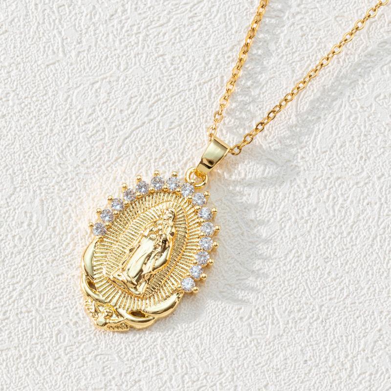 

Женские ювелирные аксессуары с микроинкрустацией цветного циркона, кулон Девы Марии, индивидуальное колье