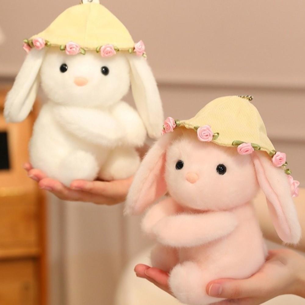 With Floral Blanket Bear Wear Rose Doll 15cm Bouquet Rabbit Doll Rose Bear Plush Toy Anniversary