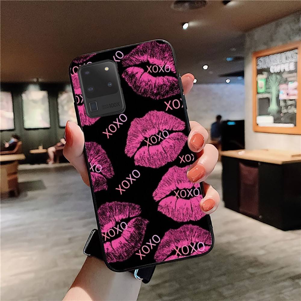 Leopard Print Sexy Lips Phone Case For Samsung S 24 Fe 25 Ultra Plus 20 Lite 21 30 22 23 24 22 Ultra 5G Fundas