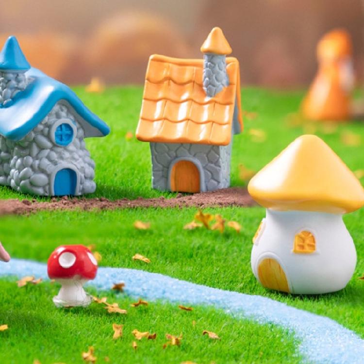 Cartoon House Sculpture Statue Funny Resin House Creative House Figurine House Funny House Collectible Mushroom Resin Crafts
