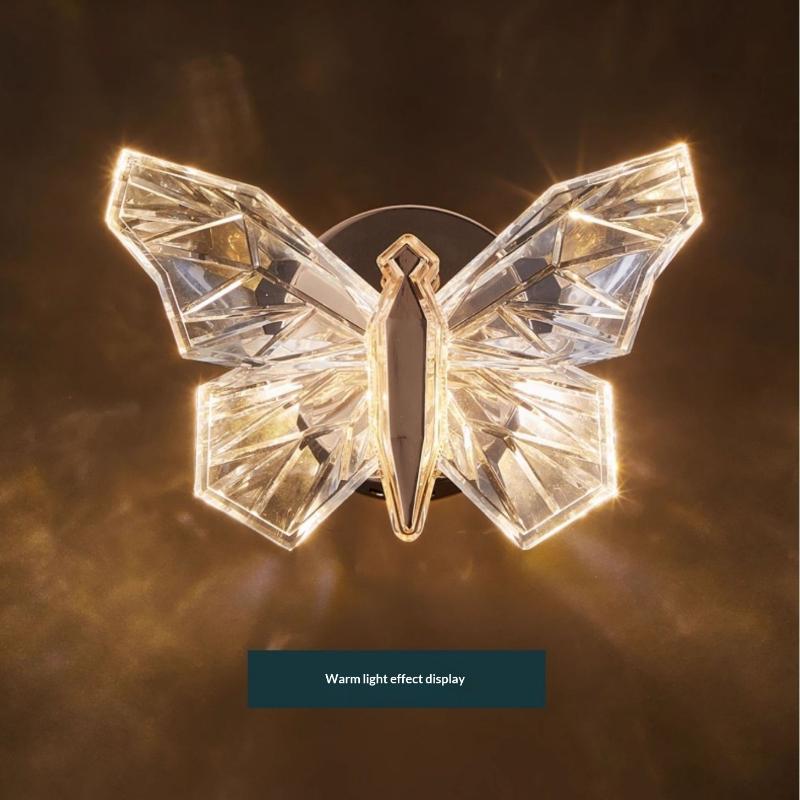 Light Luxury LED Butterfly Wall Lamp Dimmable Rotatable for Bedroom Bedside Aisle Villa Home Decor Free Shipping