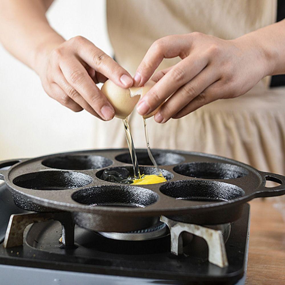 Non-Stick Fried Eggs Pot Efficient Kitchen Frying Pan Cookware 7 Hole Omelette Pan  Commercial