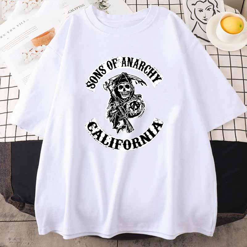 

Дивовижна футболка Casual Oversize New Sons of Anarchy Футболка Samcro Rock Punk Style Чоловічі футболки Графічний вуличний одяг Літня футболка XL