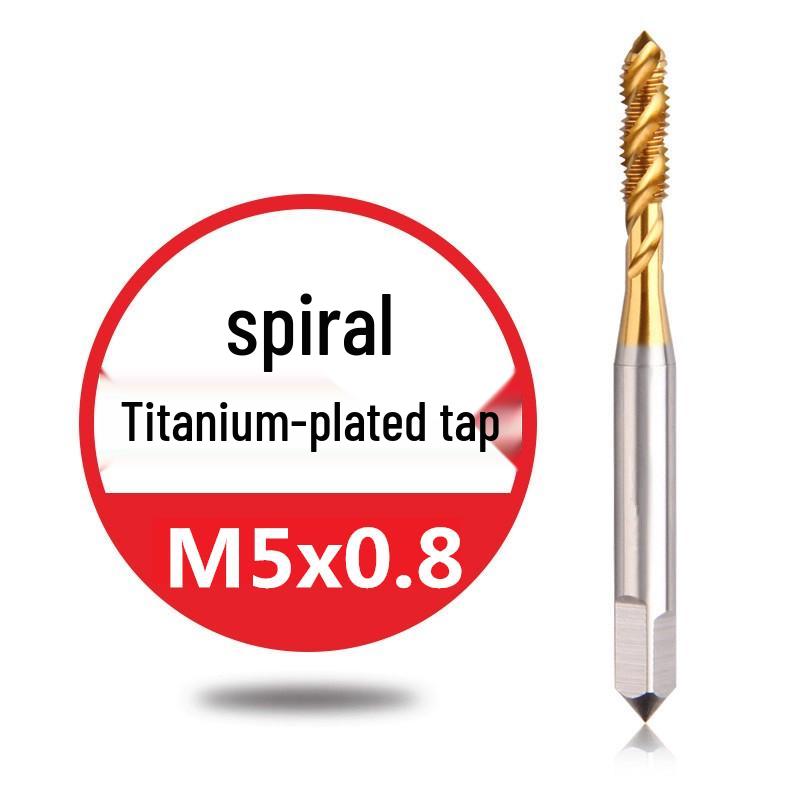 Titanium-Plated Spiral Flute Blind Hole Taps Set (M3-M20)