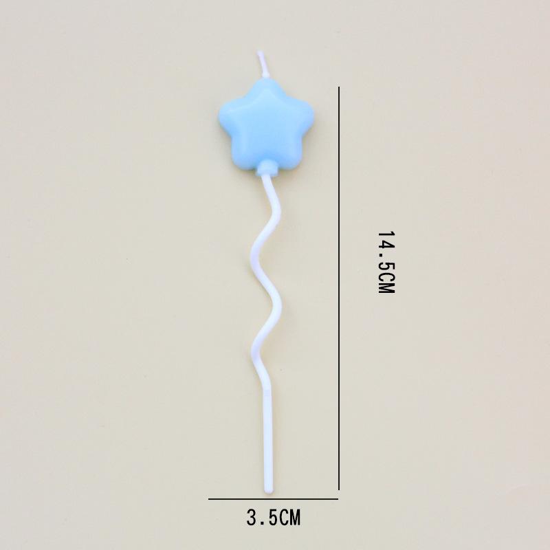 Single Candle Children's Cute Birthday Party Colorful Cartoon Balloon Five-pointed Star Love Cake Candle