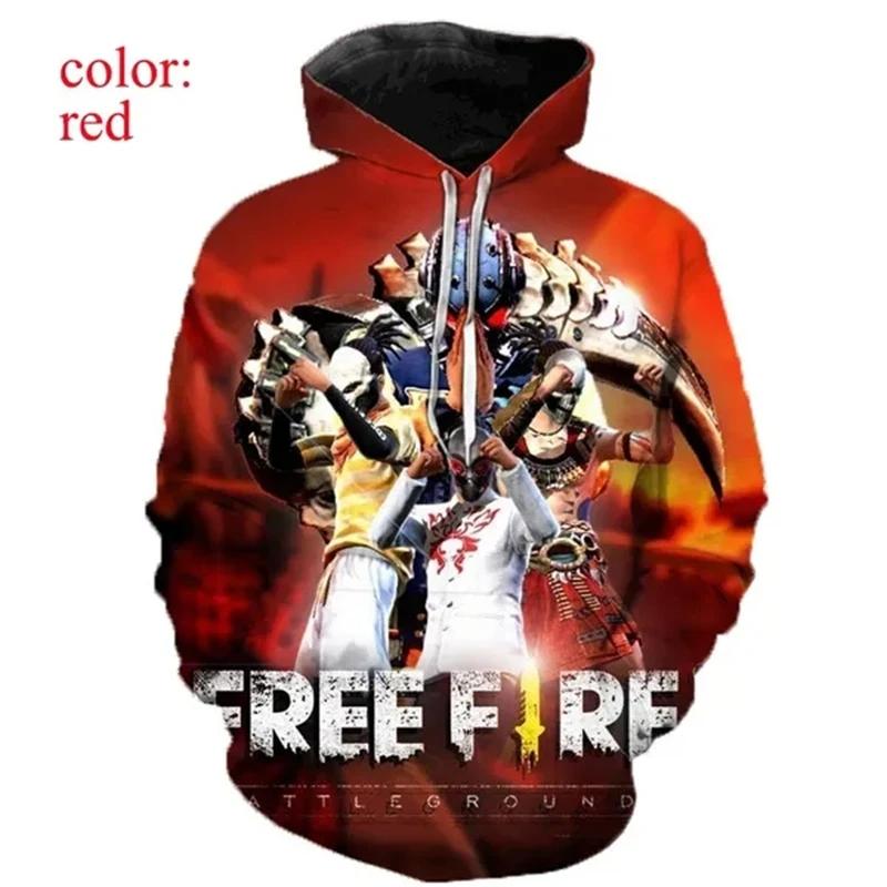 Game Free Fire Graphic Sweatshirts FPS Games 3D Print Hoodies For Men Clothes Harajuku Fashion Kid Tops Boy Pullovers Tracksuit