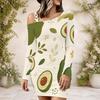 Women Plus Size One Shoulder Long Sleeve Bodycon Mini Dress Tropical Palm Sunset Wave Printed