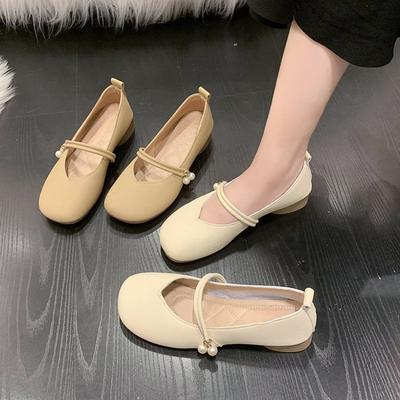 Women's Shoes  Summer High Heels Thick Sole Single Shoes Round Toe Light Mouth Solid Color Fashion Style