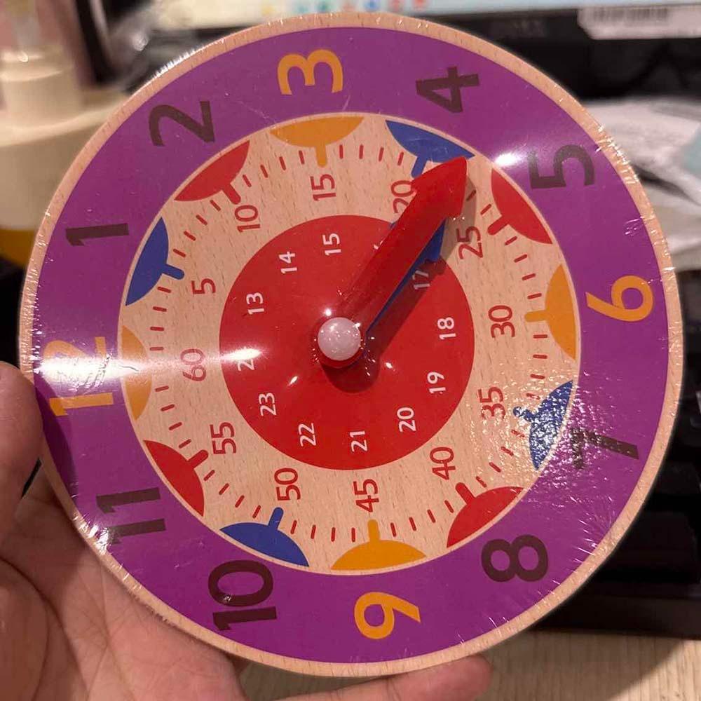 Teaching Aids Learning Clock Hour Minute Second Cognition Wooden Clock Toys Kids Time Enlightenment