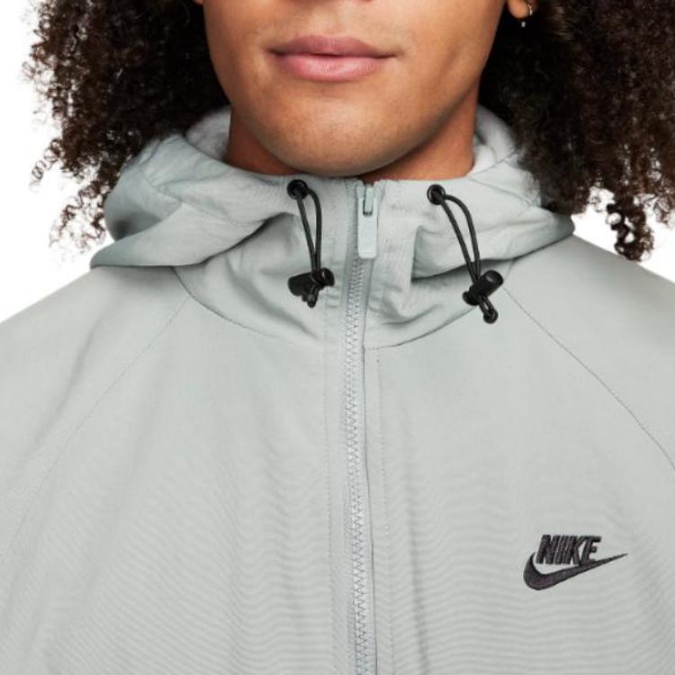 Nike Sportswear Windrunner Logo Embroidered Color Block Loose Casual Hooded Jacket Men jackets Iridescent-Green FB8618-330
